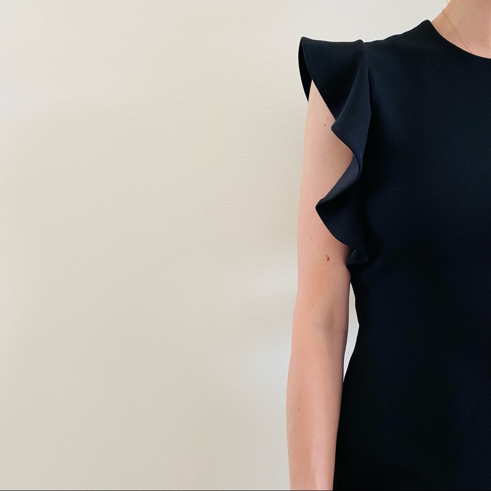 Express black ruffle mini dress sleeveless - Picture 3 of 10